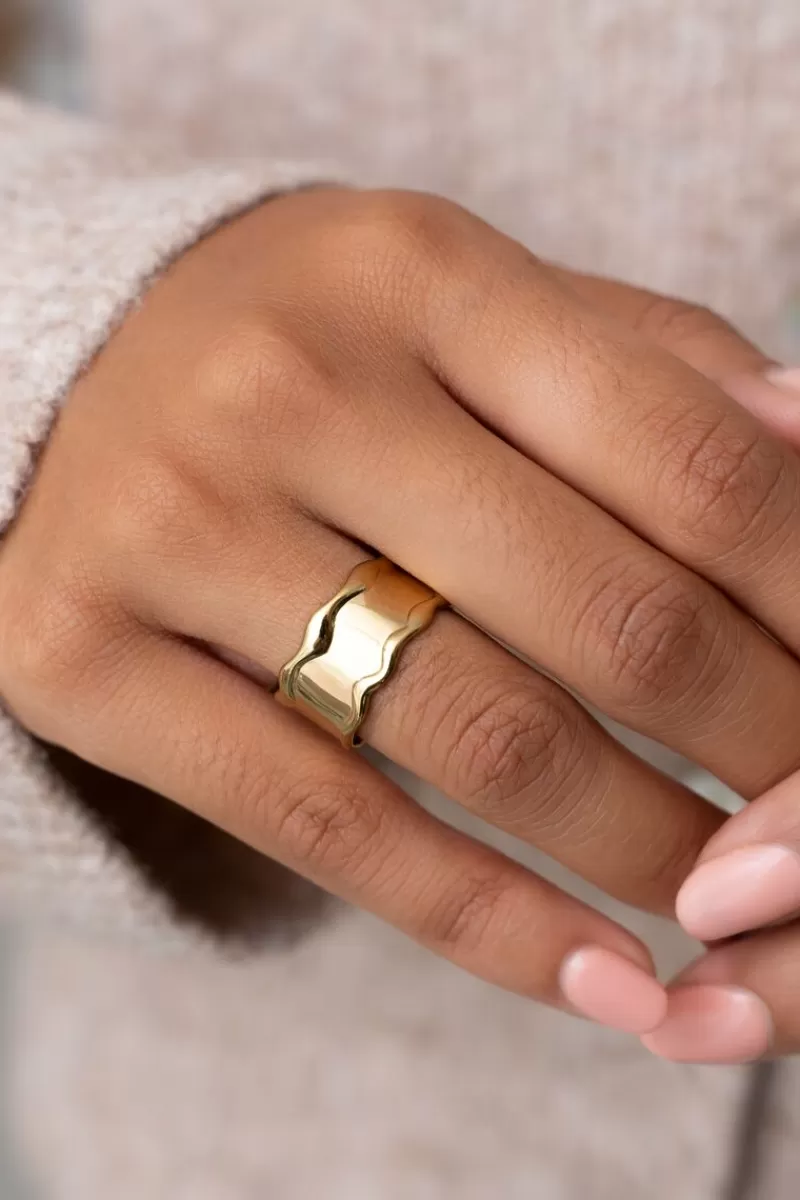 My Jewellery Bague Avec Vague Et Texture
