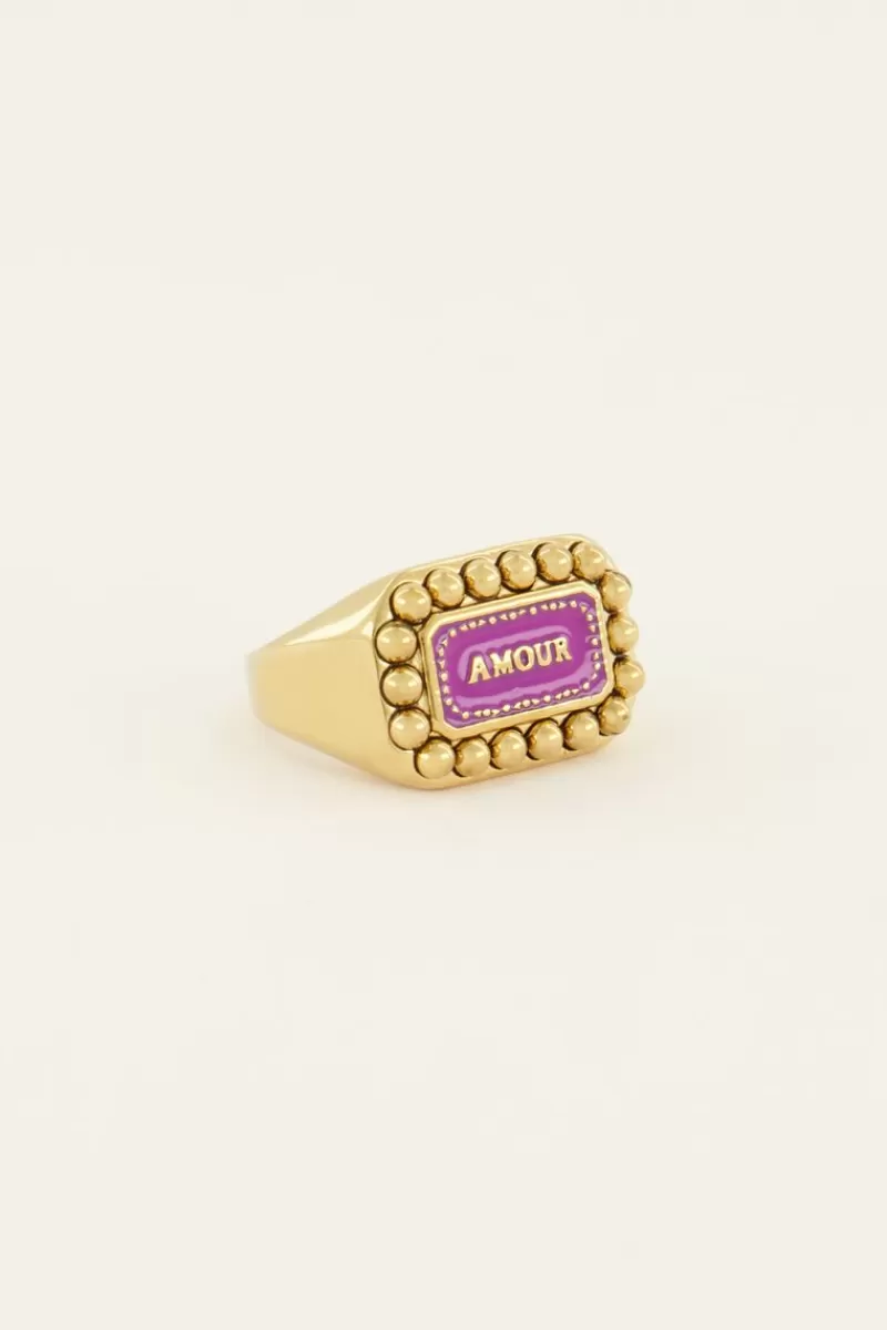 My Jewellery Bague Bold Spirit Avec Charm « Amour » Rose