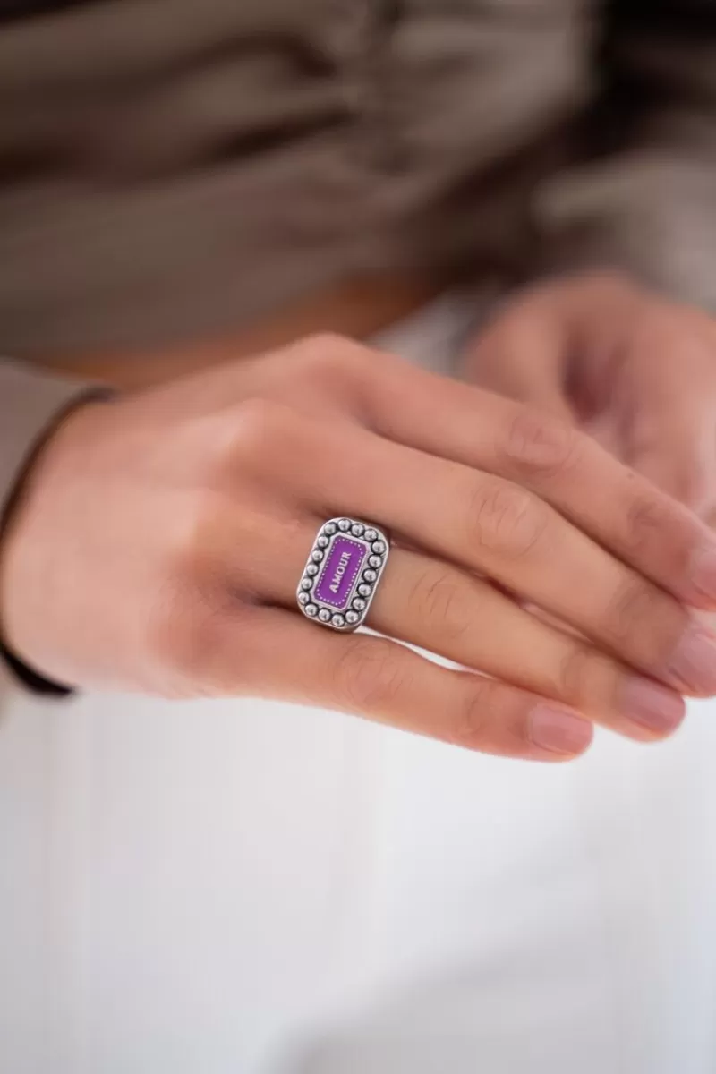 My Jewellery Bague Bold Spirit Avec Charm « Amour » Rose
