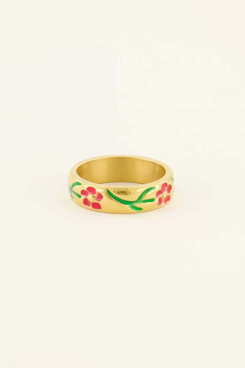 My Jewellery Bague Casa Fiore Avec Fleurs Rouges