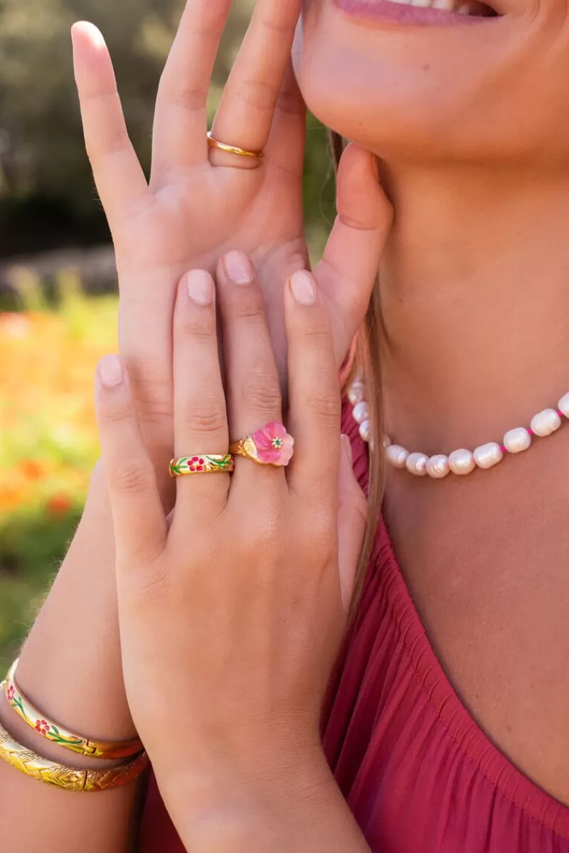 My Jewellery Bague Casa Fiore Avec Fleurs Rouges