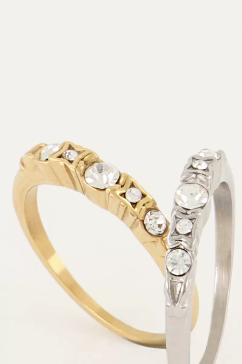 My Jewellery Bague Classique Vintage Avec Cristal