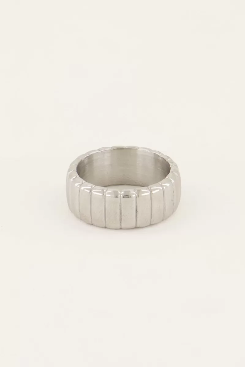 Homme My Jewellery Bague Large Iconic à Rainures