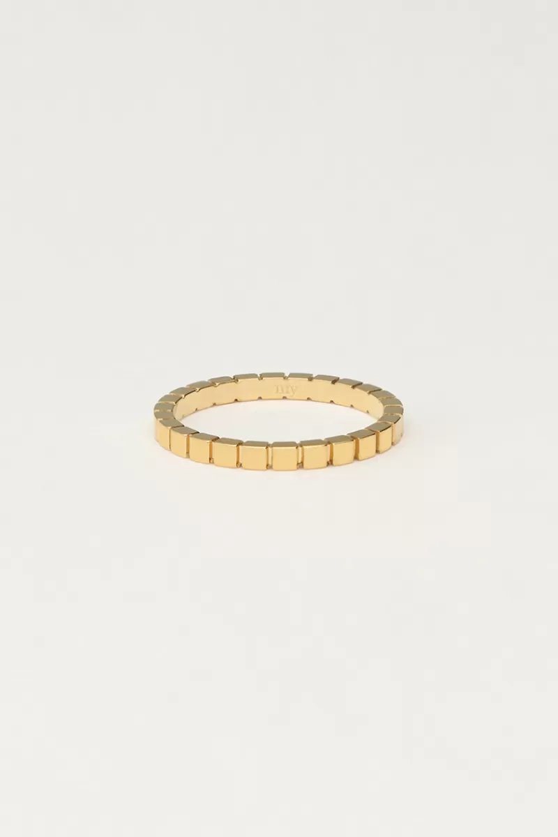 My Jewellery Bague Minimaliste à Carreaux