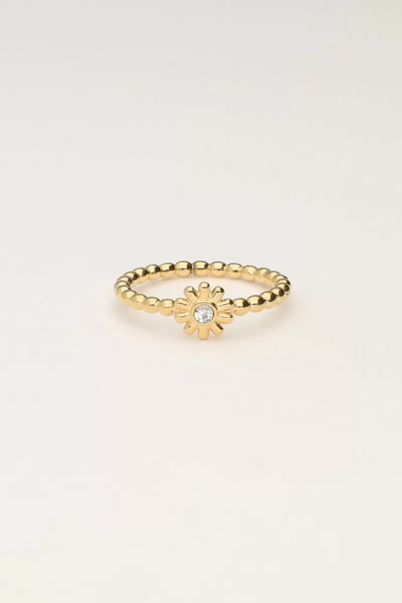 My Jewellery Bague Minimaliste Avec Fleur Et Pierre