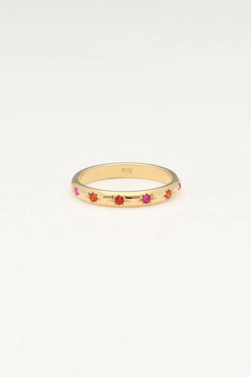 My Jewellery Bague Minimaliste Avec étoiles Multicolores