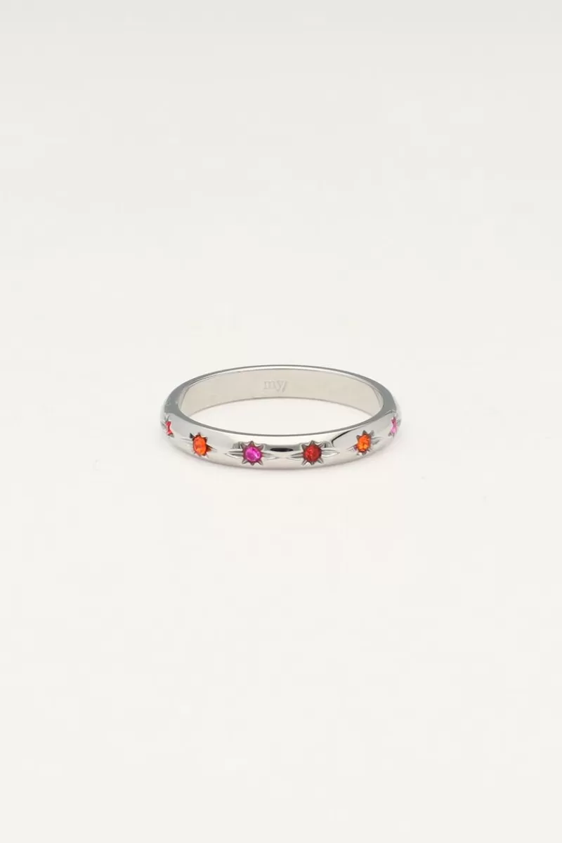 My Jewellery Bague Minimaliste Avec étoiles Multicolores