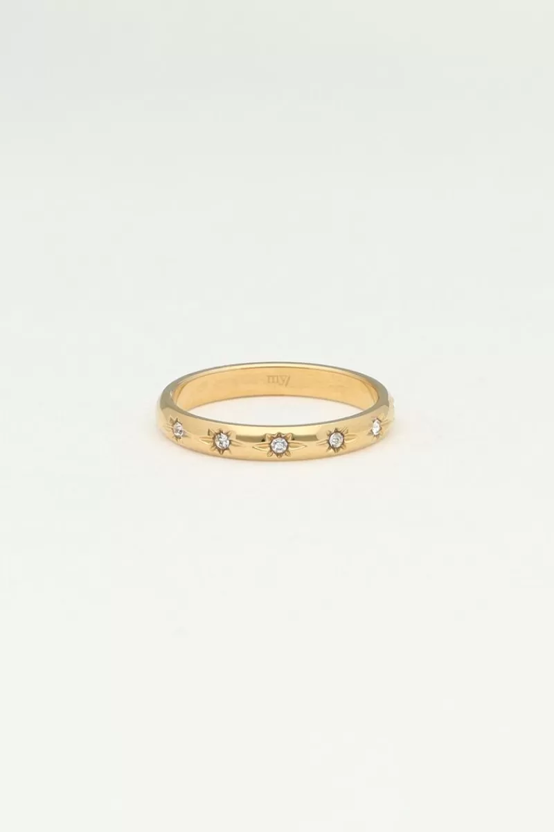 My Jewellery Bague Minimaliste Avec étoiles Transparentes