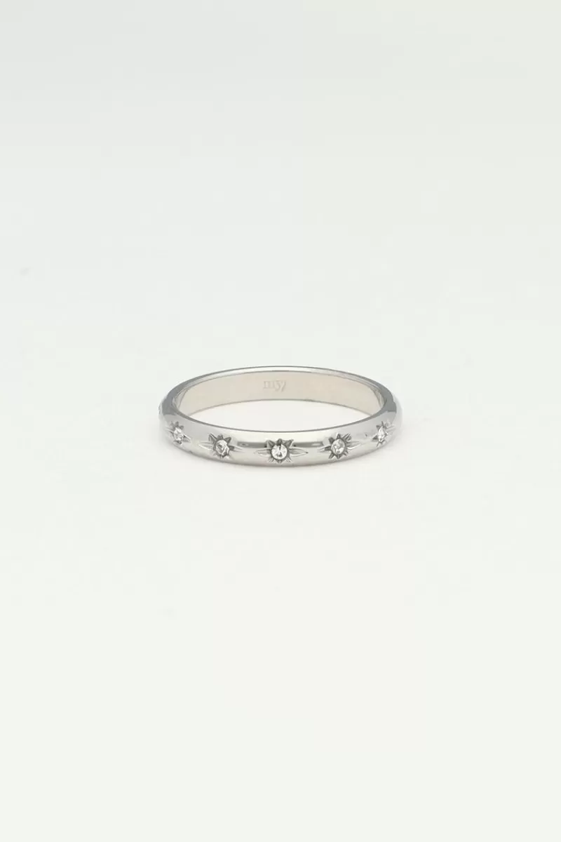 My Jewellery Bague Minimaliste Avec étoiles Transparentes