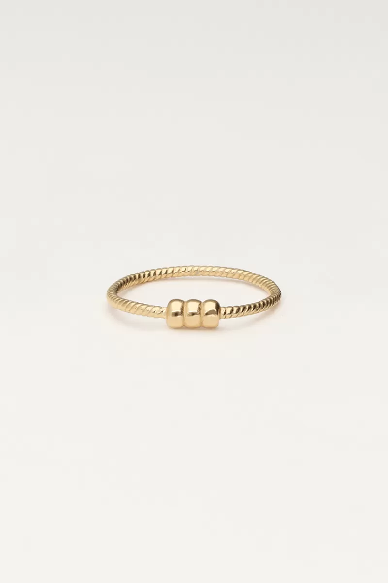 My Jewellery Bague Minimaliste Structurée Avec Trois Billes