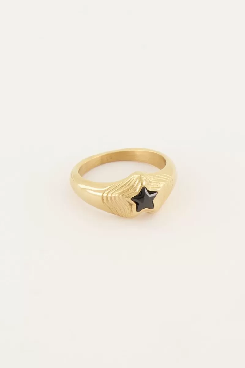 My Jewellery Bague MOOD Avec Pierre étoile Noire
