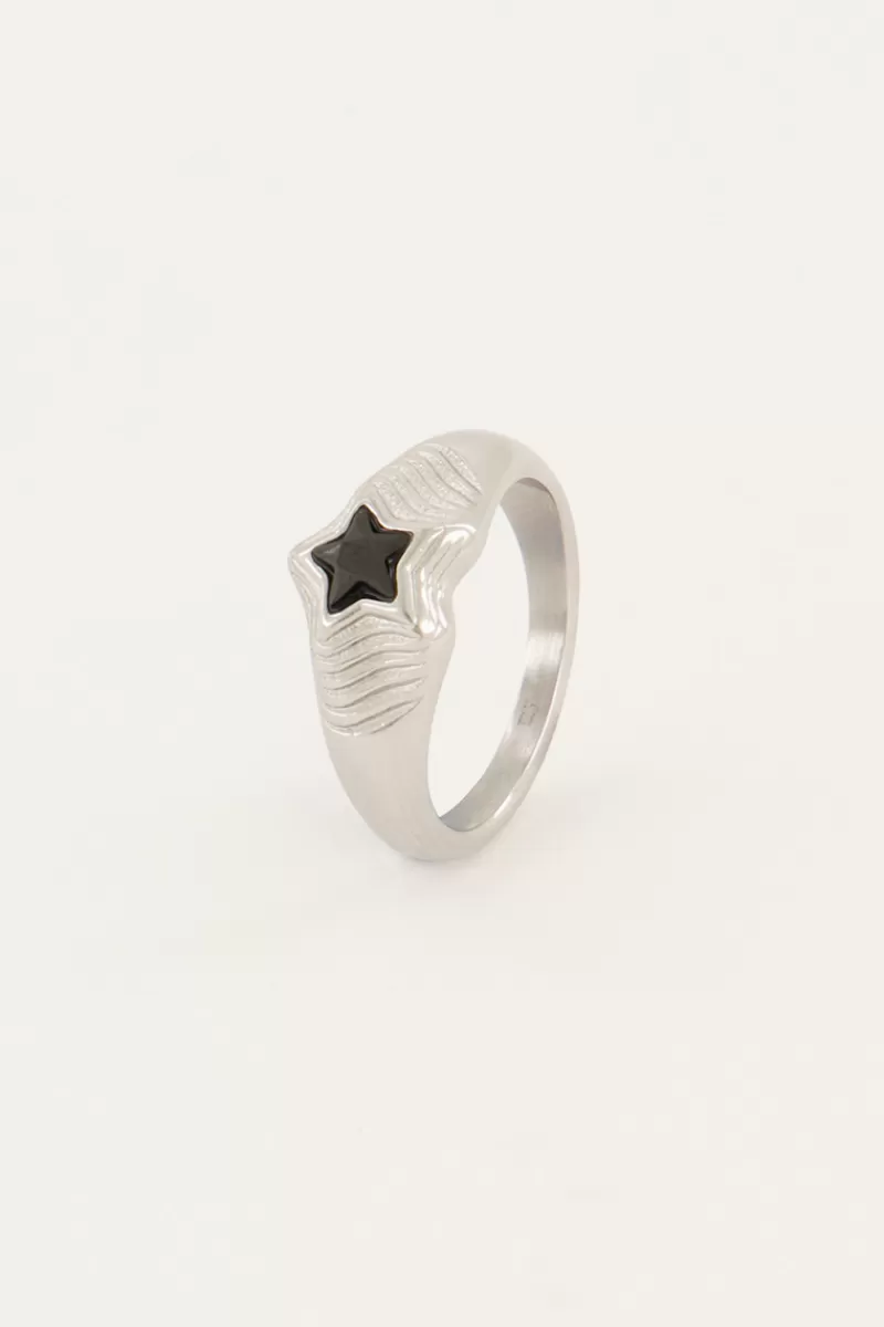 My Jewellery Bague MOOD Avec Pierre étoile Noire