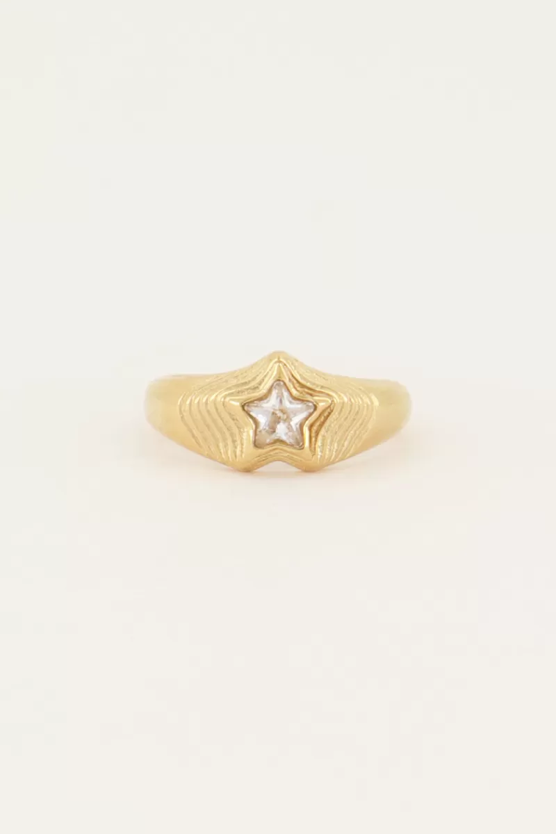 My Jewellery Bague MOOD Avec Pierre étoile Transparente