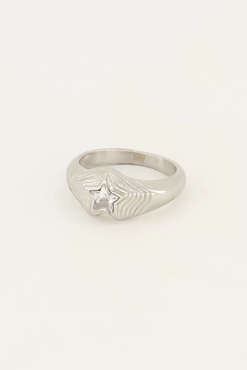 My Jewellery Bague MOOD Avec Pierre étoile Transparente