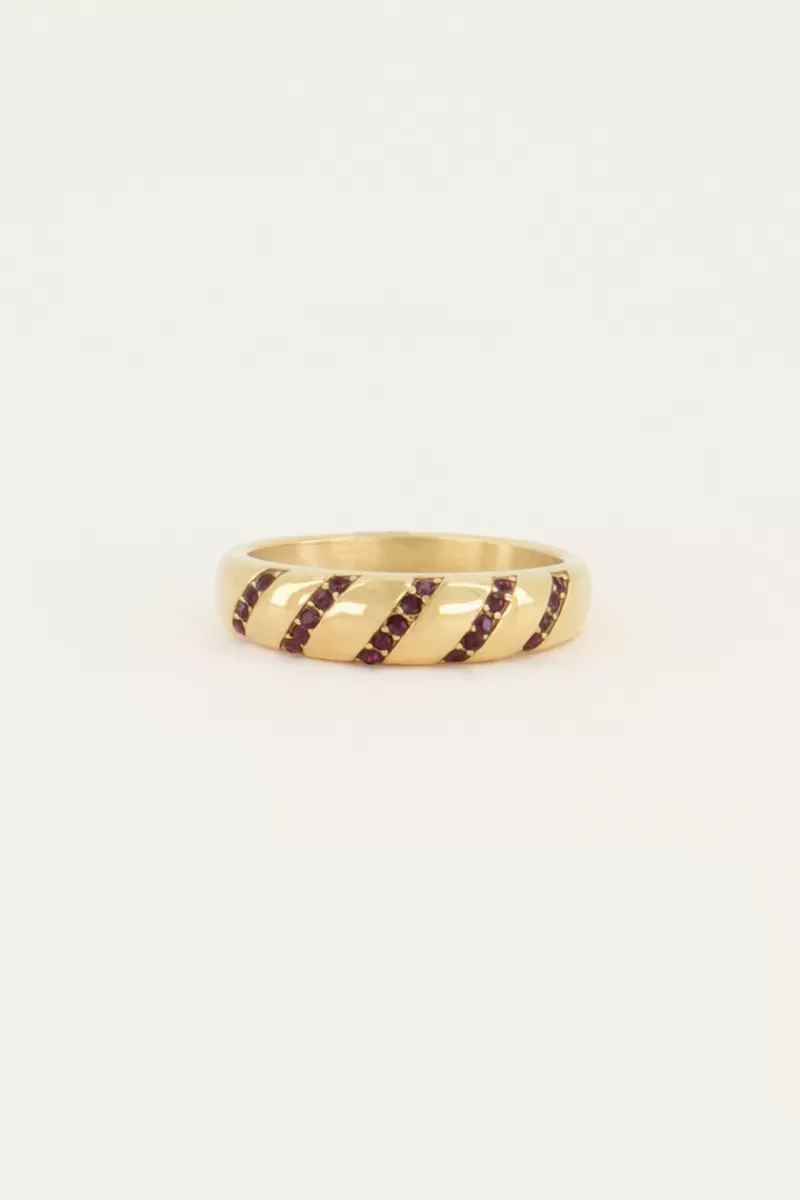 My Jewellery Bague MOOD Avec Pierres Fines Roses