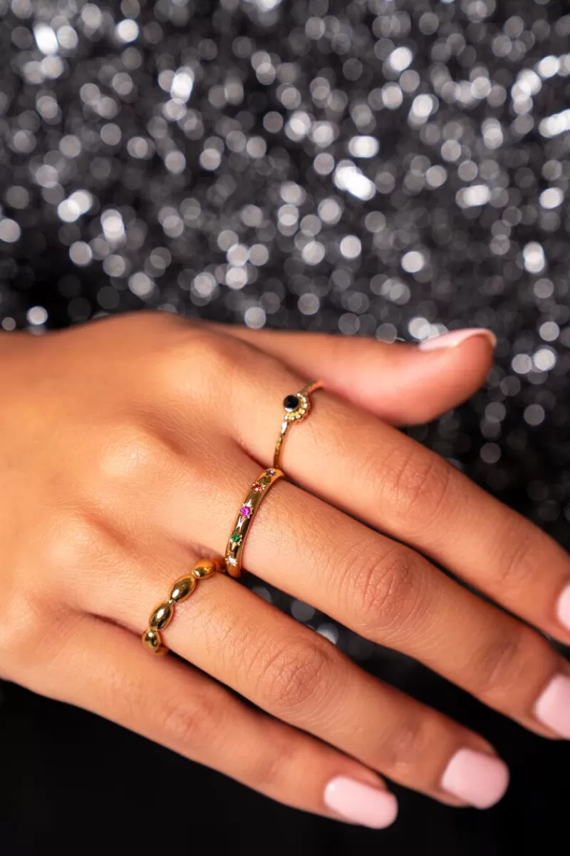 My Jewellery Bague Petite Pierre Noire Universe