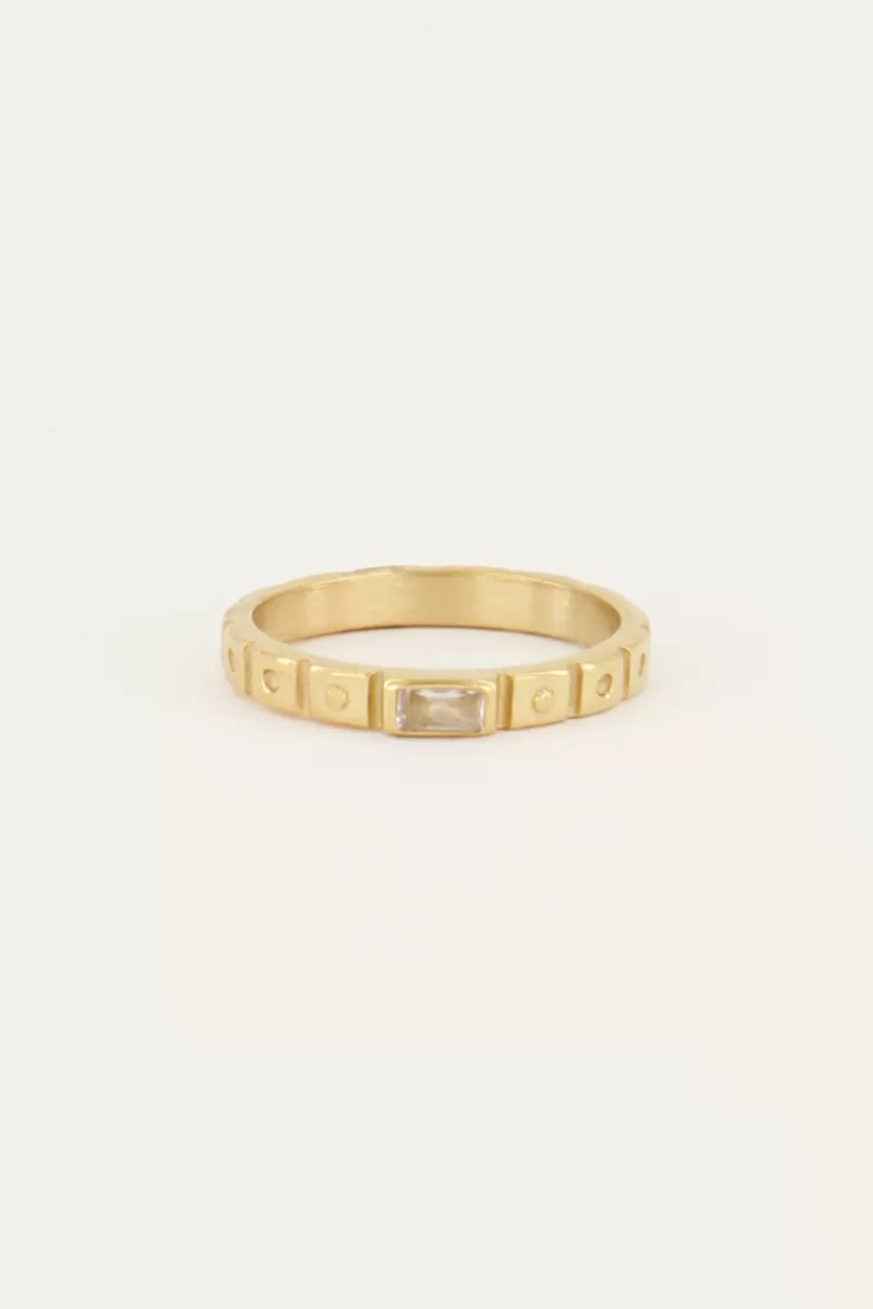 My Jewellery Bague Rectangulaire Vintage Transparente