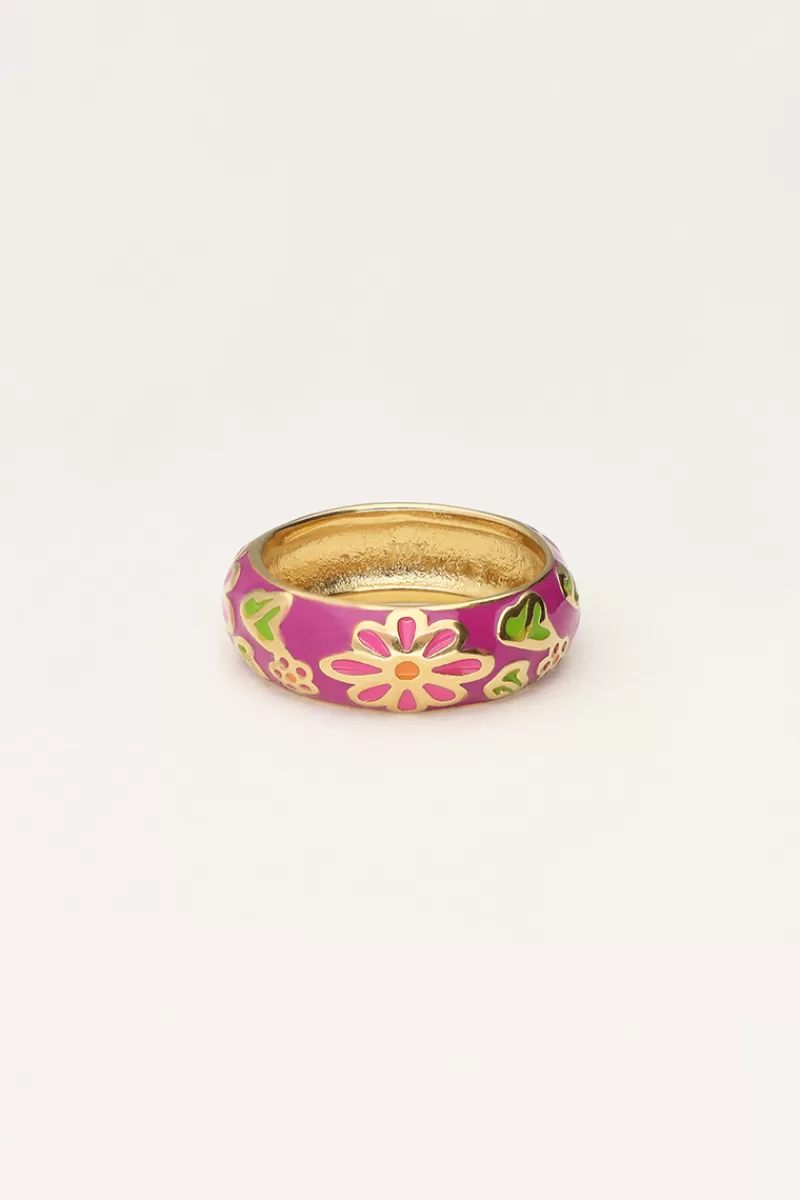 My Jewellery Bague Sunrocks Violette à Fleurs