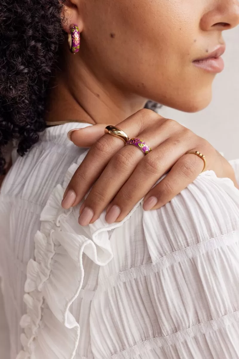 My Jewellery Bague Sunrocks Violette à Fleurs