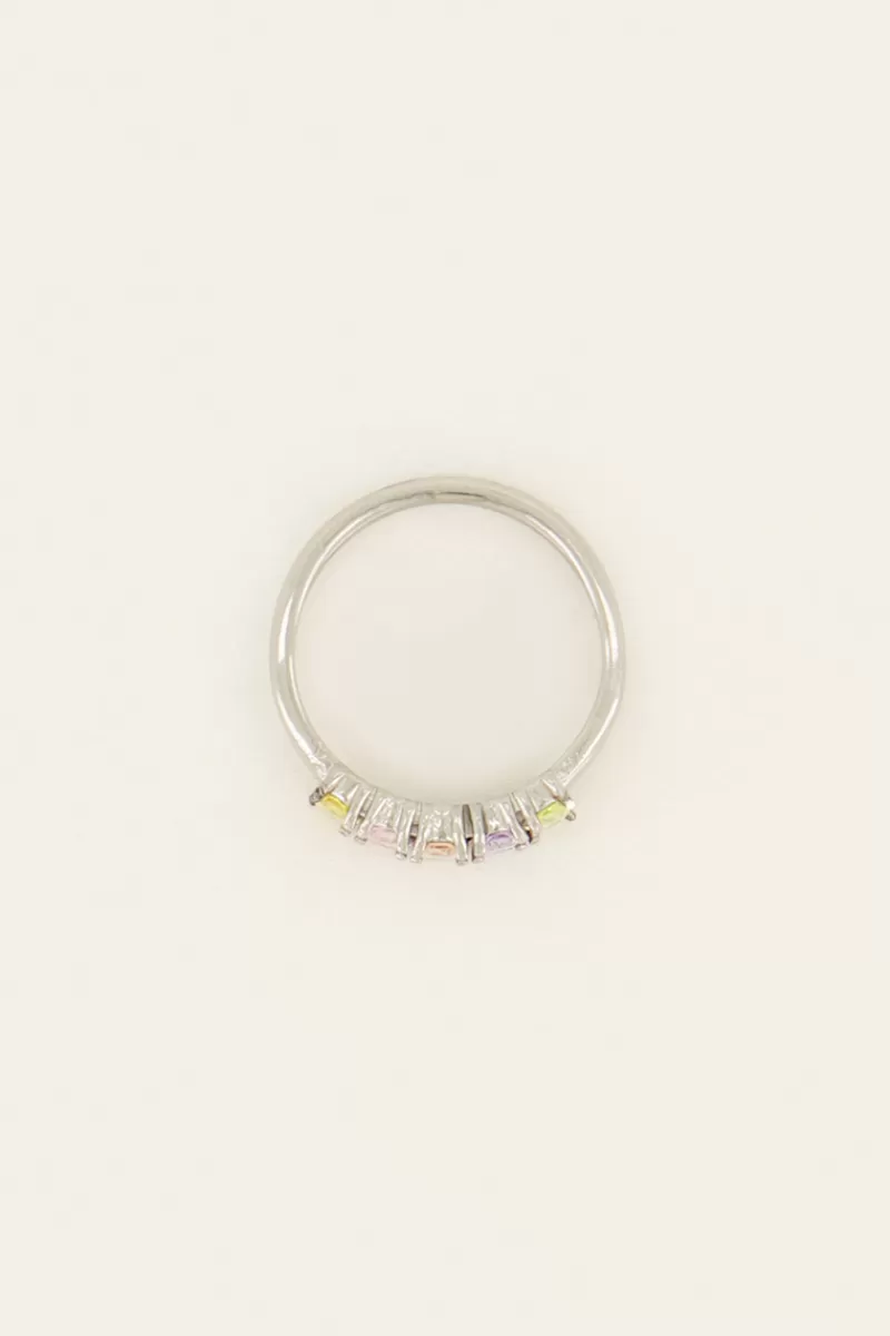 My Jewellery Bague Tendance Cocktail Avec Pierres Multicolores