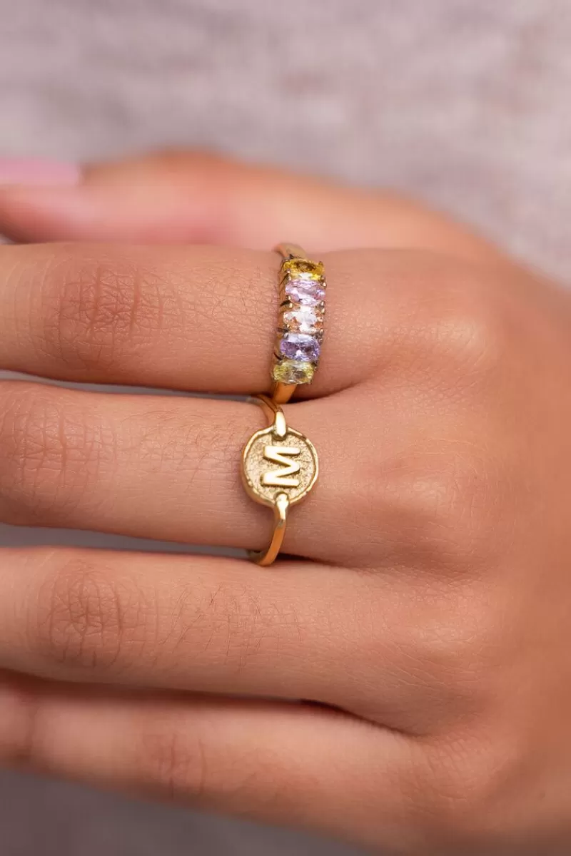 My Jewellery Bague Tendance Cocktail Avec Pierres Multicolores