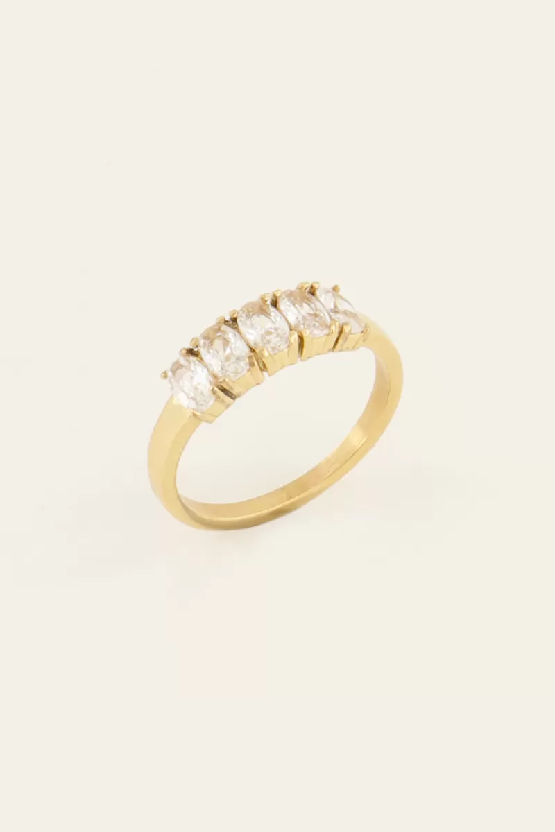 My Jewellery Bague Tendance Cocktail Avec Pierres Transparentes