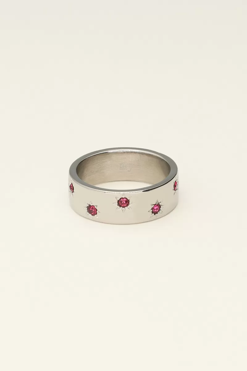 My Jewellery Bague étoiles & Pierres Roses Mystic