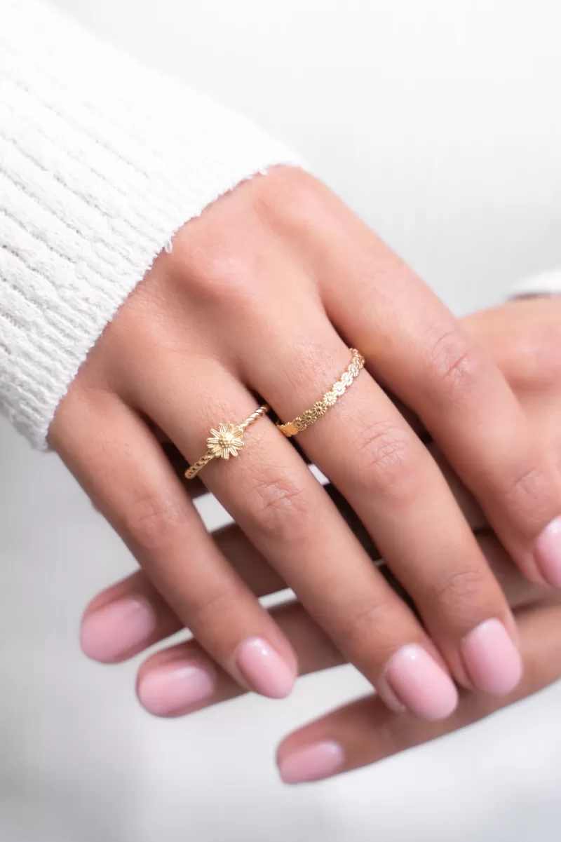 My Jewellery Bague Torsadée Avec Fleur