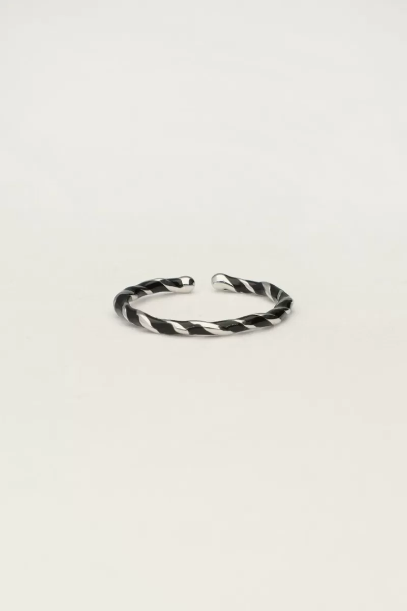 My Jewellery Bague Torsadée Noire