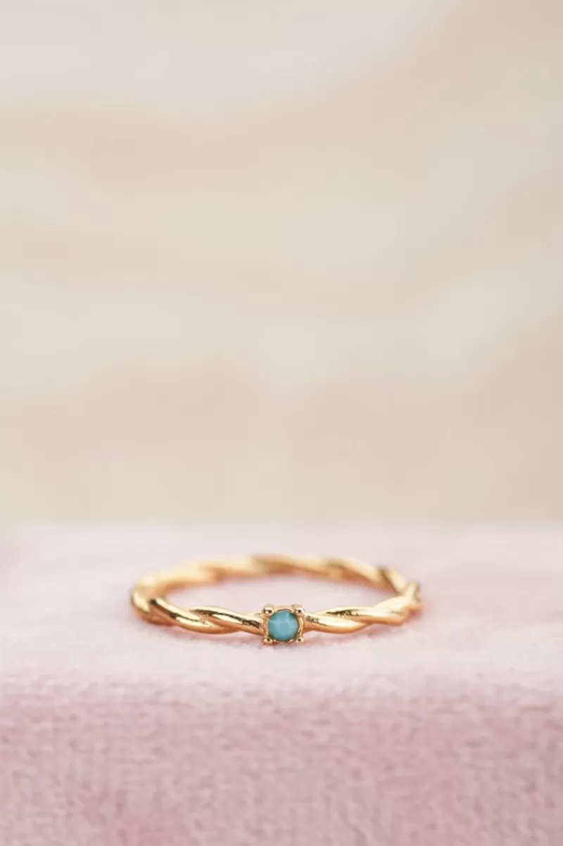 My Jewellery Bague Torsadée Pierre Azzurro