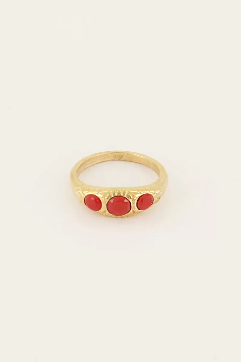 My Jewellery Bague Trois Pierres Cranberry