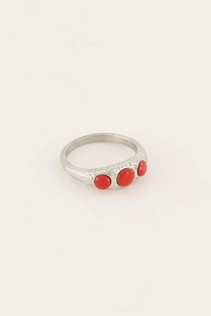My Jewellery Bague Trois Pierres Cranberry