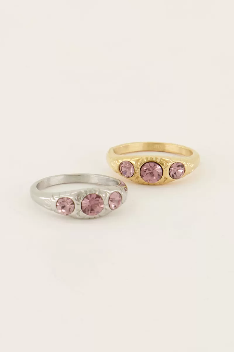 My Jewellery Bague Trois Pierres Strawberry