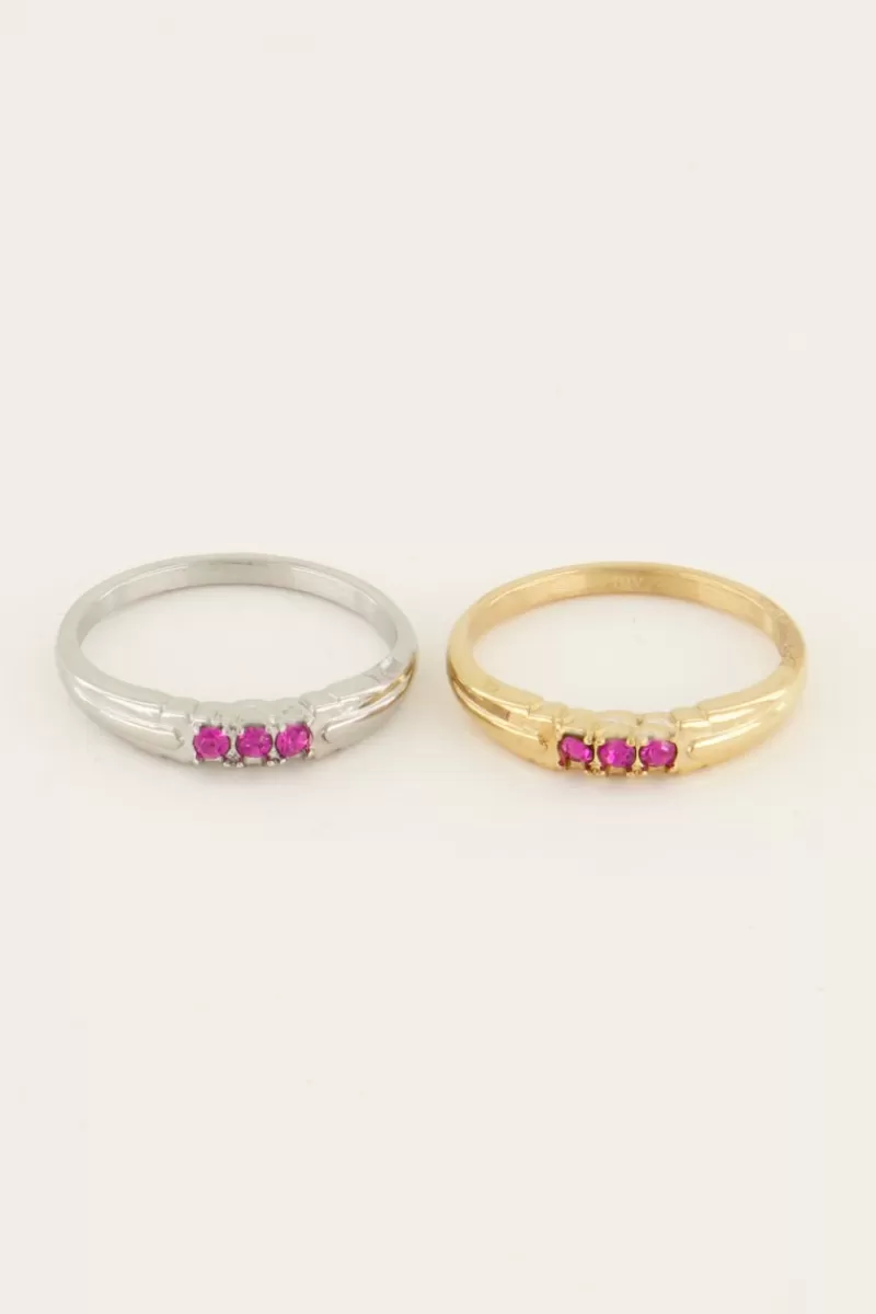 My Jewellery Bague Trois Pierres Very Berry