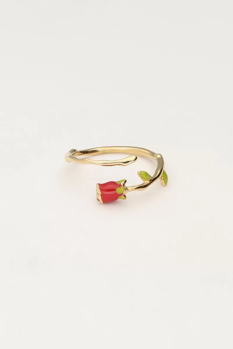 My Jewellery Bague Vintage Avec Rose Colorée