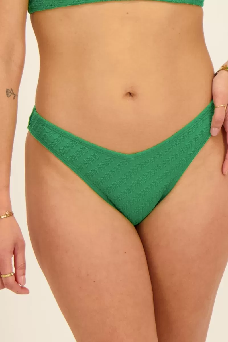 My Jewellery Bas De Bikini Côtelé Vert En V