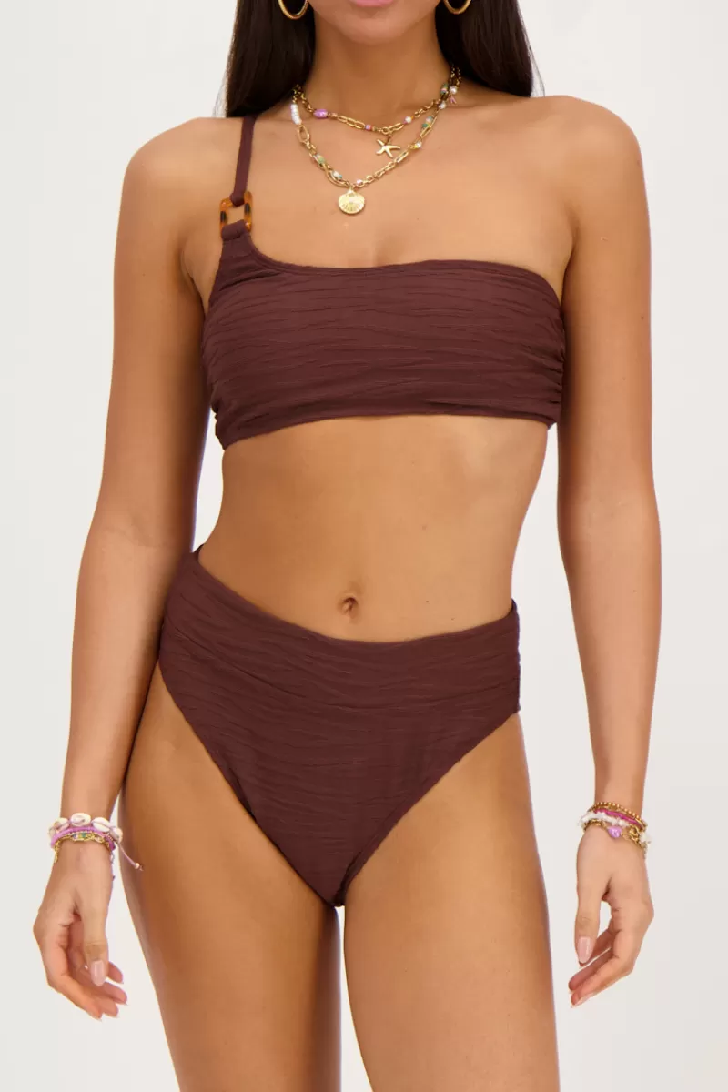 My Jewellery Bas De Bikini Taille Haute Marron