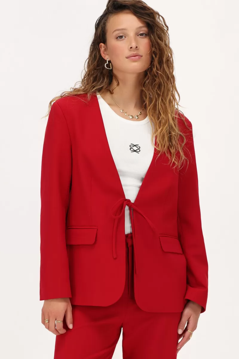 My Jewellery Blazer Rouge Avec Noeud