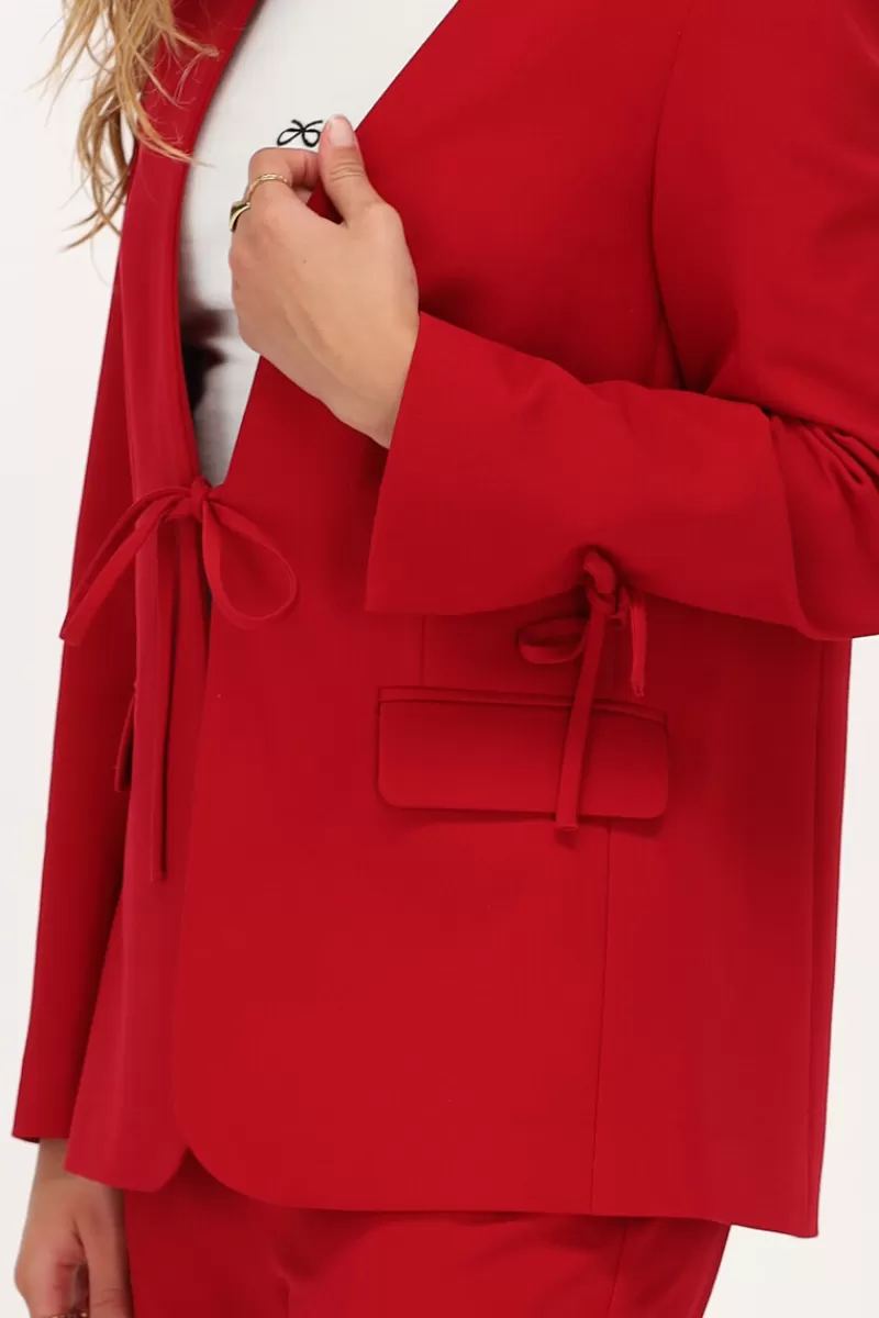 My Jewellery Blazer Rouge Avec Noeud