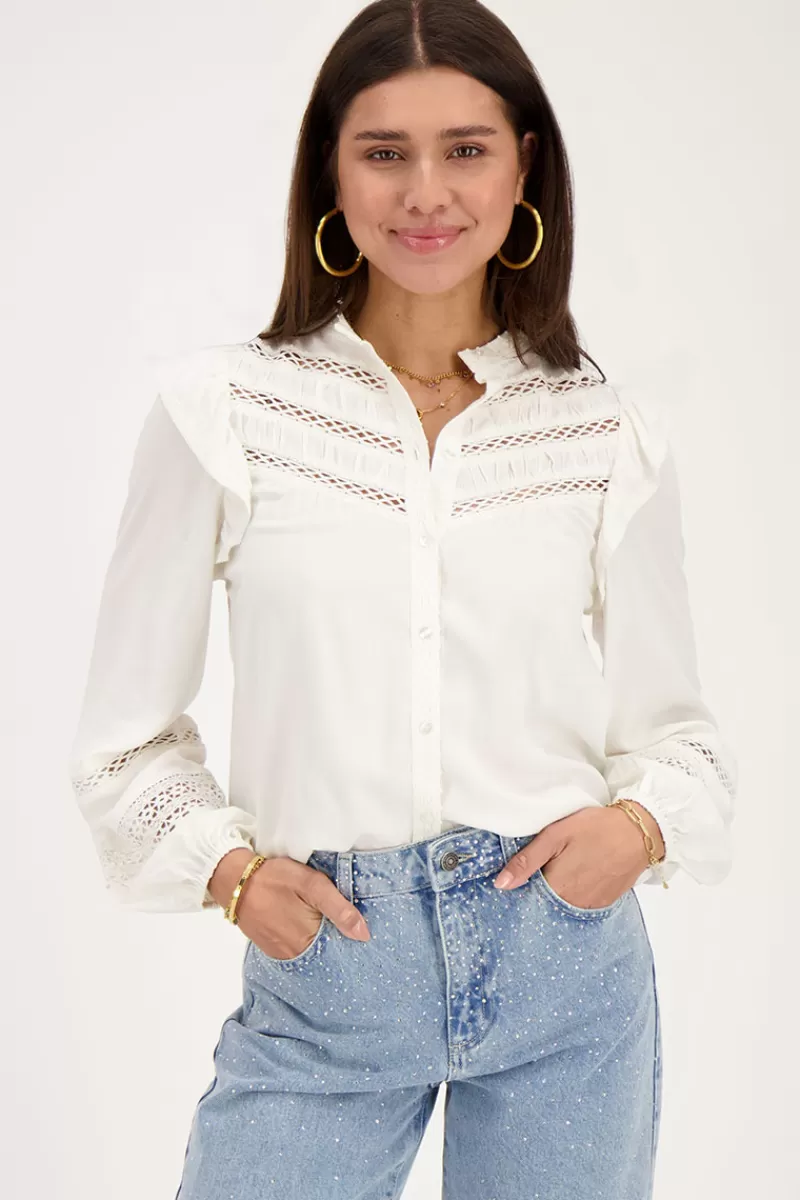 My Jewellery Blouse Blanche à Volants Et Rubans