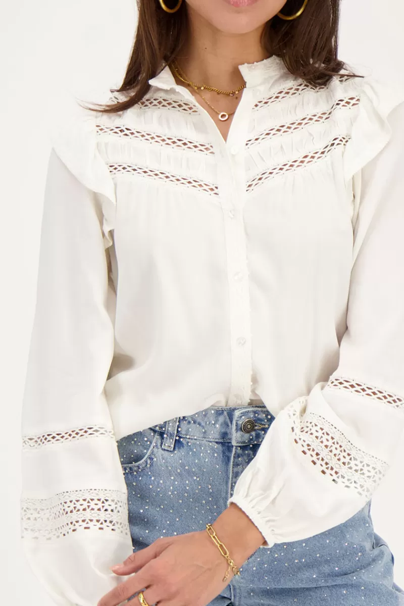 My Jewellery Blouse Blanche à Volants Et Rubans