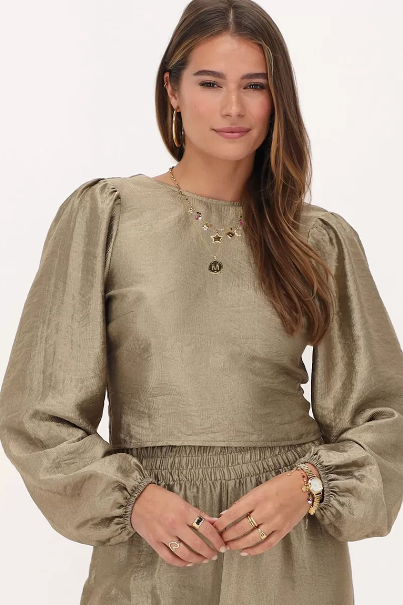My Jewellery Blouse En Bronze Avec Nœud Au Dos