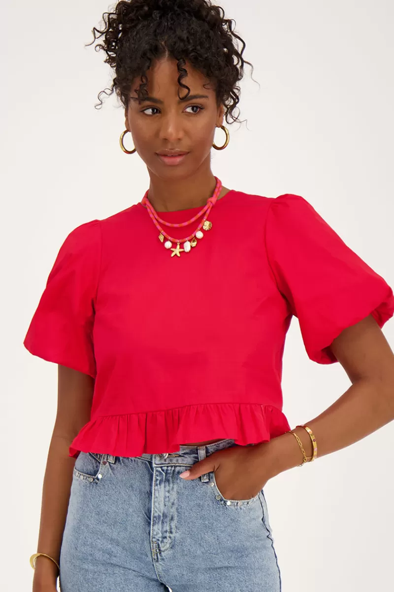 My Jewellery Blouse à Manches Bouffantes Et Nœuds Au Dos