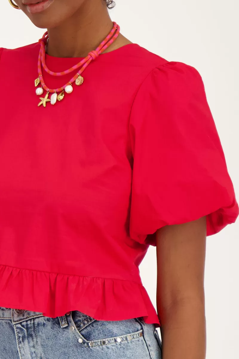 My Jewellery Blouse à Manches Bouffantes Et Nœuds Au Dos