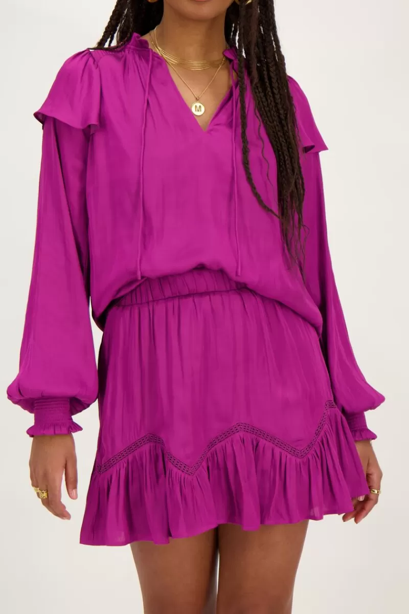 My Jewellery Blouse te à Volants Aspect Satiné