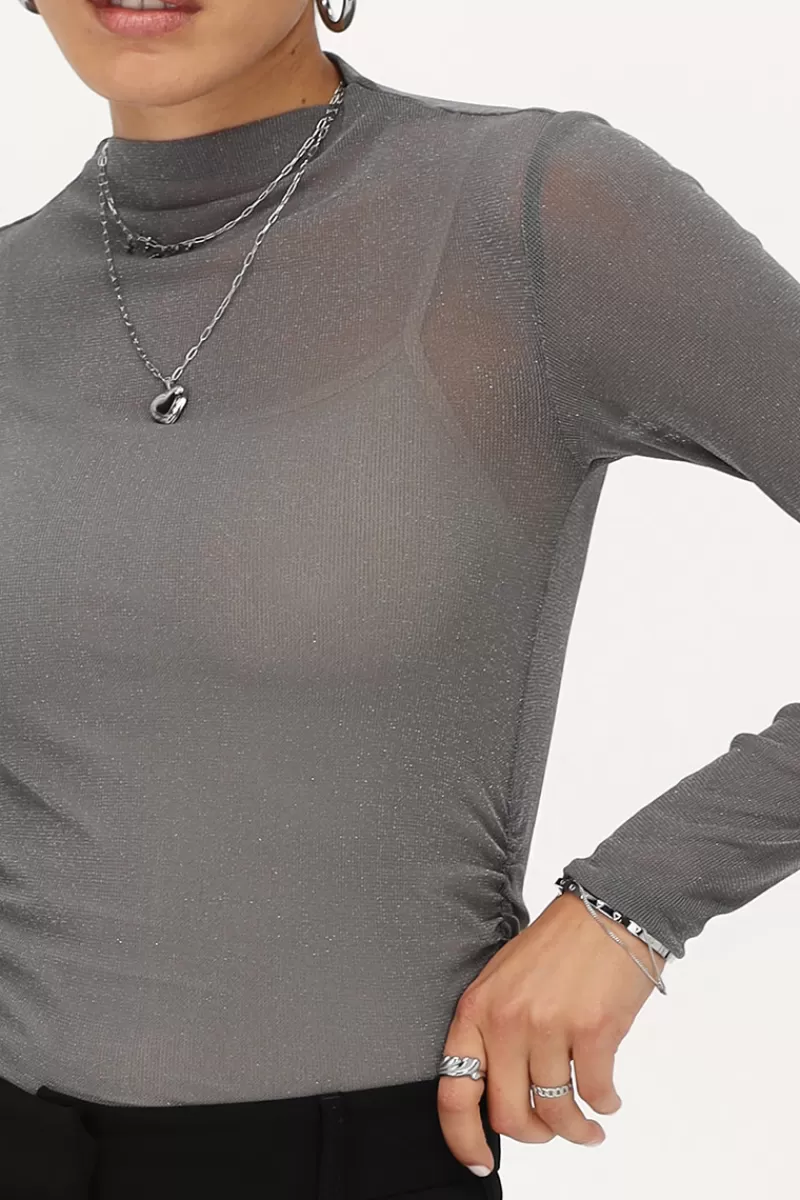 My Jewellery Body En Mesh Grise Avec Lurex