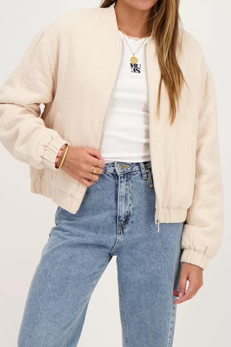 My Jewellery Bomber Beige En Mousseline