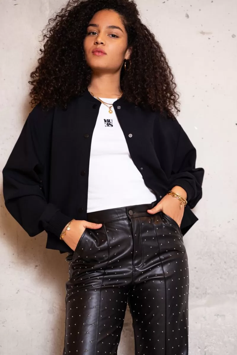 My Jewellery Bomber Noir Avec Poches