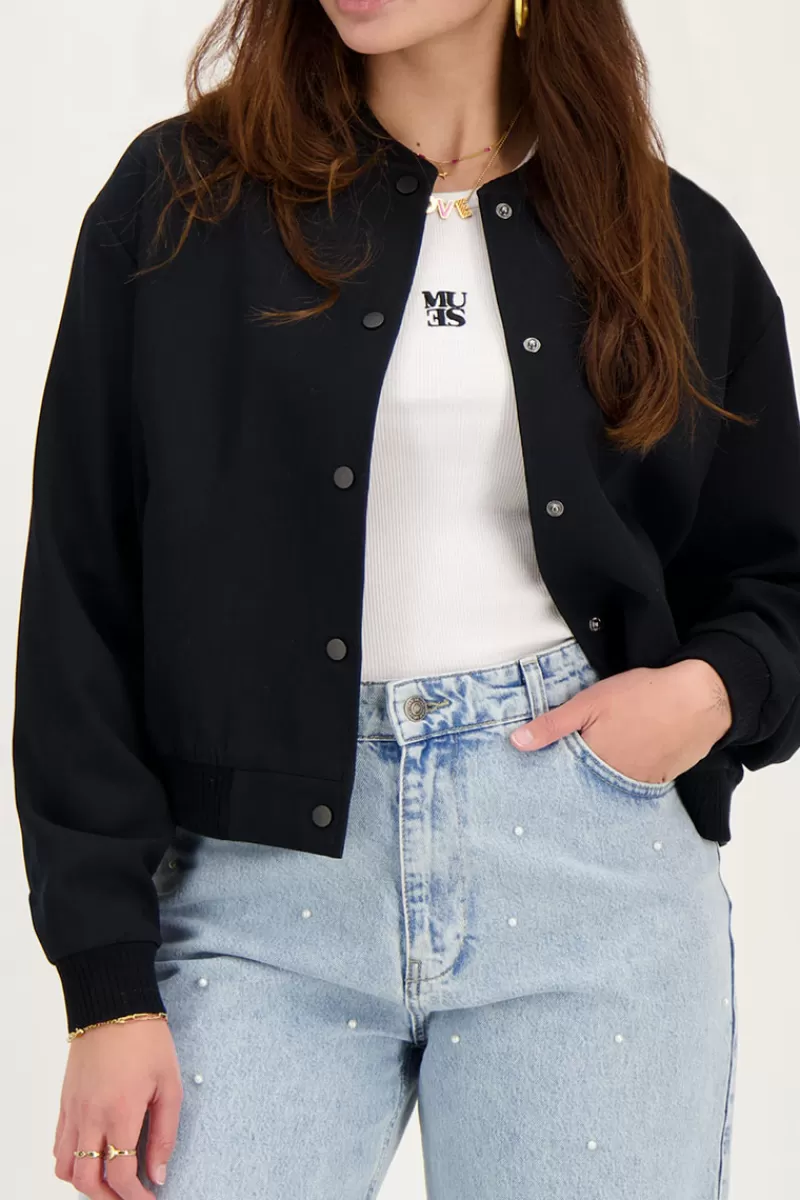 My Jewellery Bomber Noir Avec Poches