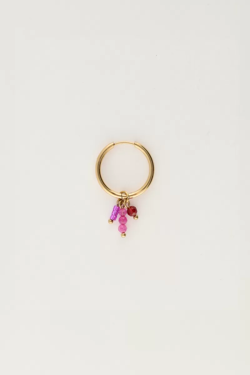My Jewellery Boucle D'oreille Unique Avec Perles Roses